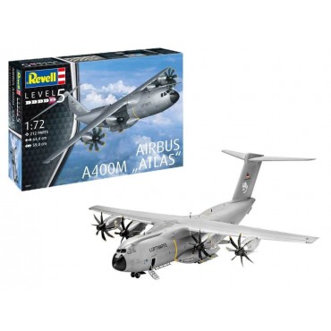 KIT PARA MONTAR REVELL AVIÃO AIRBUS A400M "ATLAS" LUFTWAFFE 1/72 212 PEÇAS 64,4 CM REV 03929